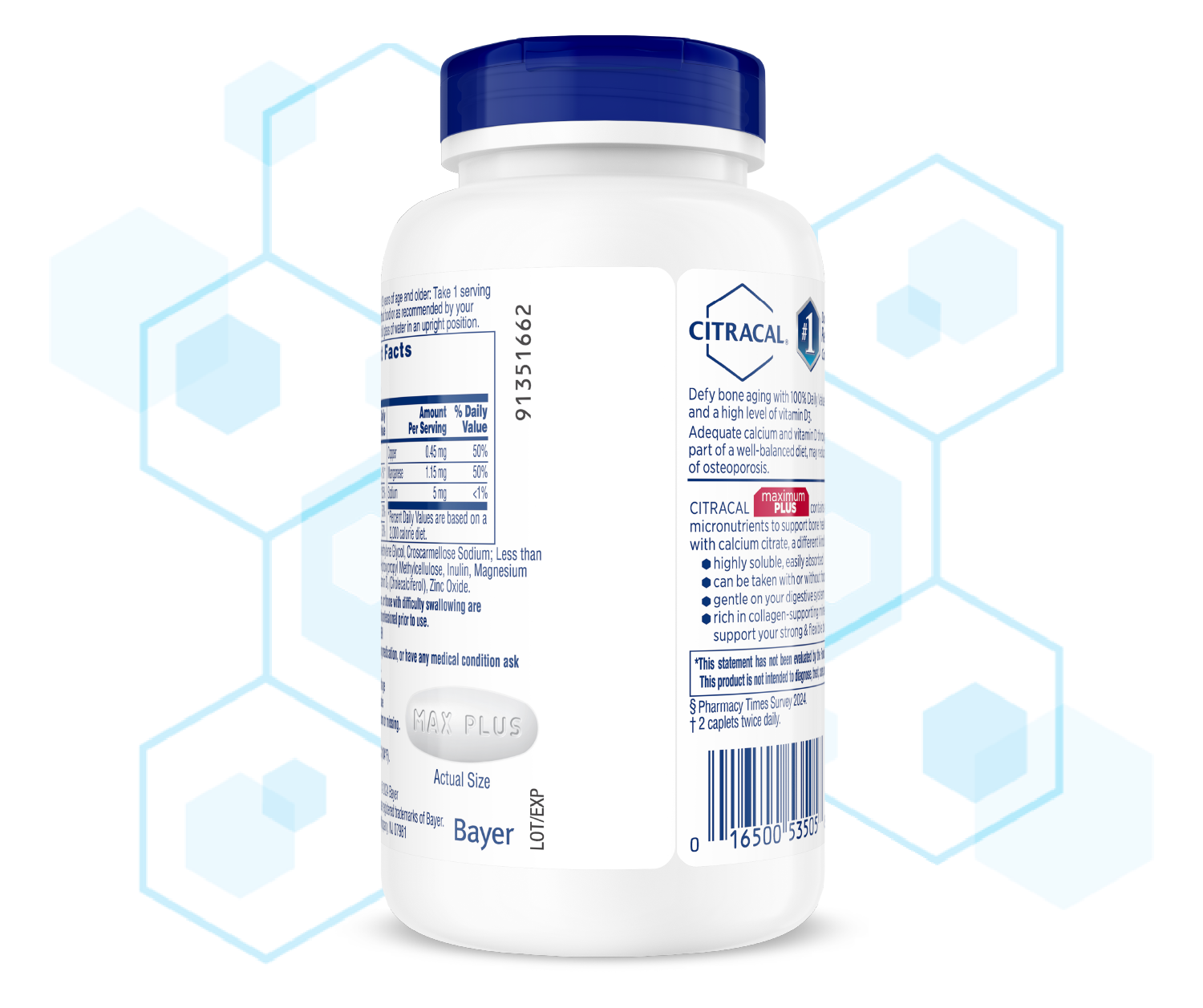 Back of Citracal® Maximum Plus bottle